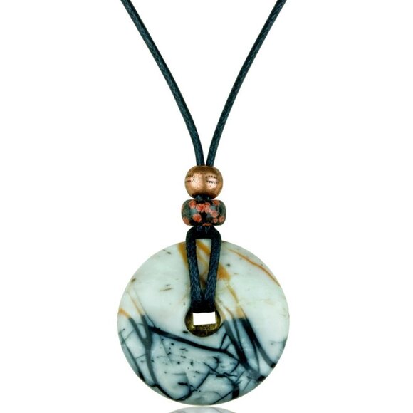 Picasso Jasper And Lucky Coin Pendant - Picture 3 of 4